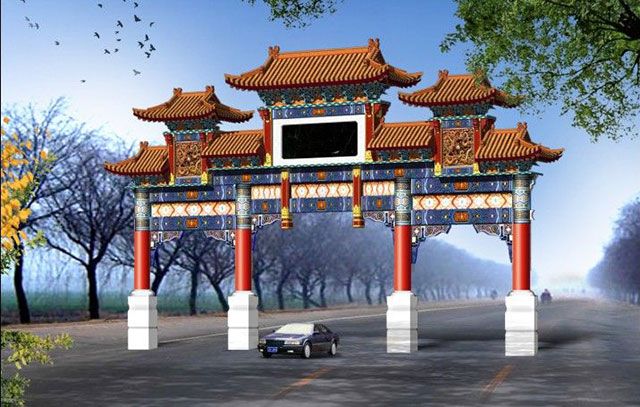 中式設(shè)計中琉璃門樓