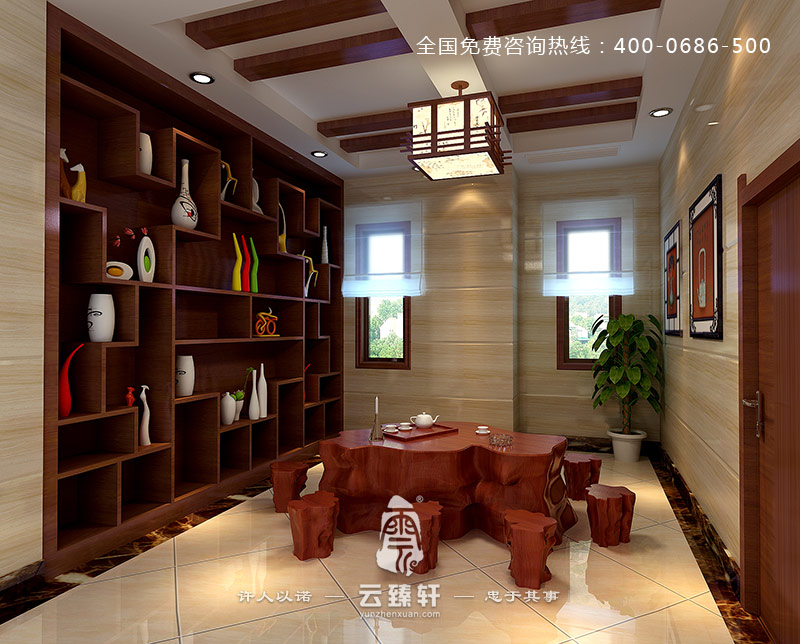 簡約的東南亞中式風(fēng)格茶室裝修效果圖