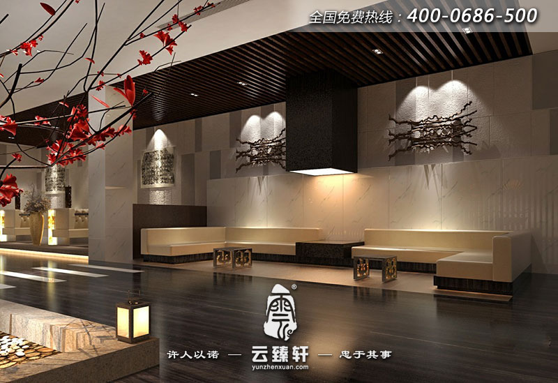 大堂的接待處，簡(jiǎn)約素雅，沒(méi)有多余的裝飾
