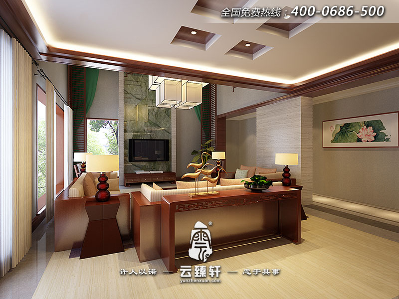 徐州簡中式風(fēng)格裝修的大戶型效果圖