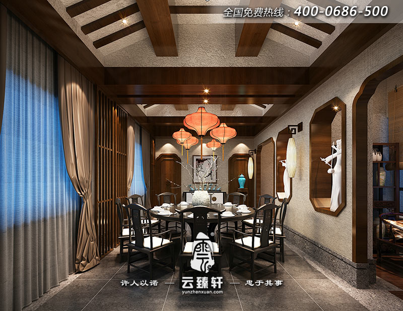禪意茶樓會(huì)所就餐區(qū)裝修