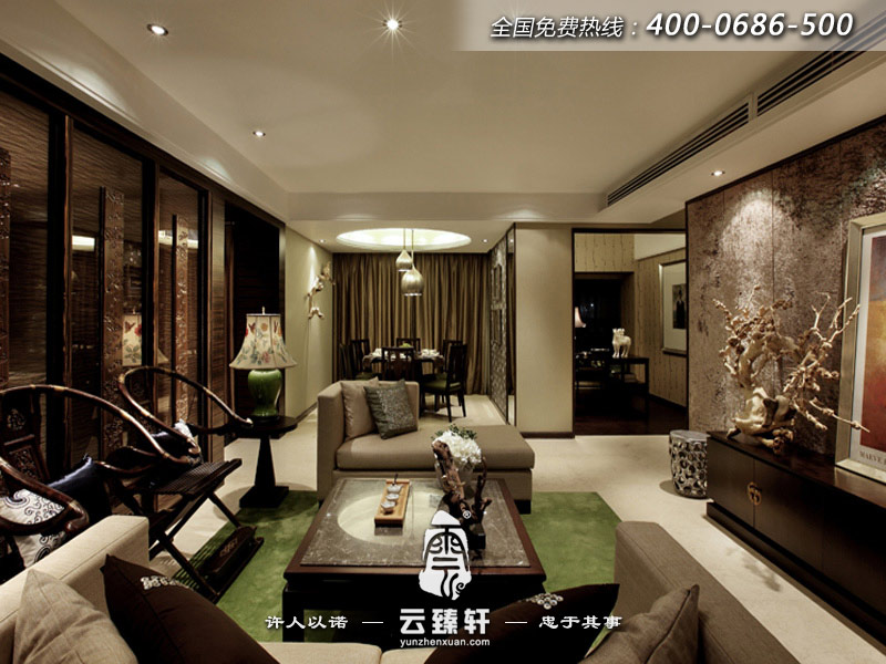 中式設(shè)計(jì)樣板房客廳圖片