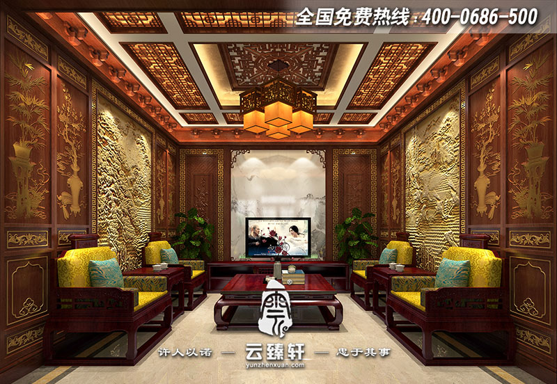 四合院雪茄區(qū)設(shè)計(jì)效果圖